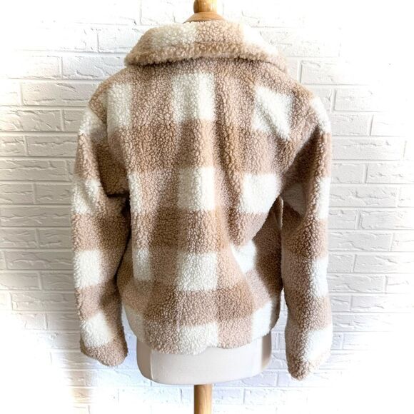 Avec Les Filles Plaid Sherpa Lined Jacket Coat Size Medium - Picture 4 of 7